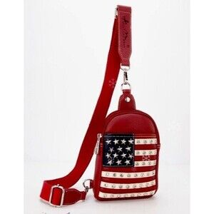 Montana West American Pride Collection Sling Bag Red Style US04-210RD